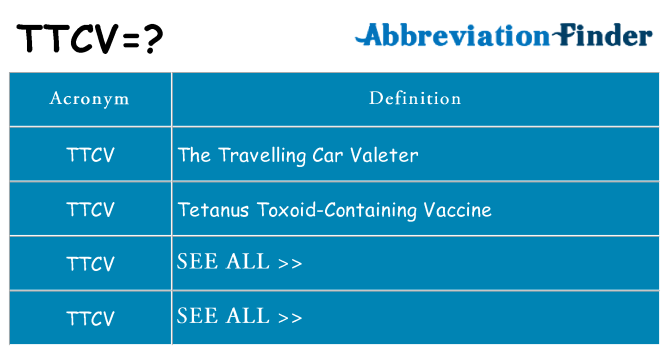 What does ttcv stand for