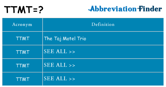 What does ttmt stand for