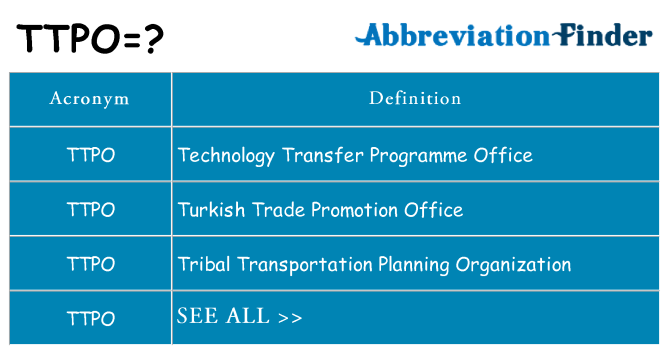What does ttpo stand for
