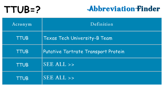 What does ttub stand for