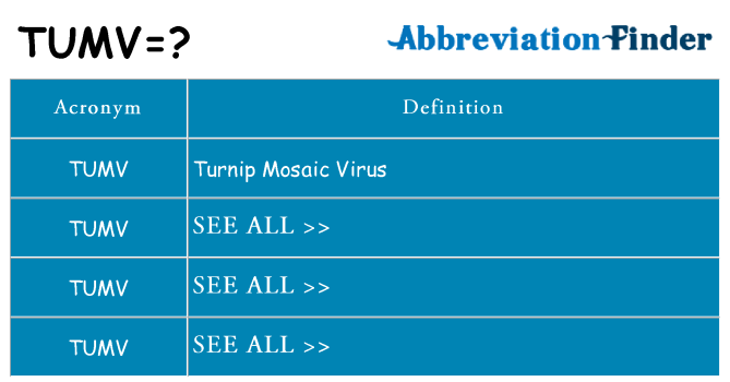 What does tumv stand for