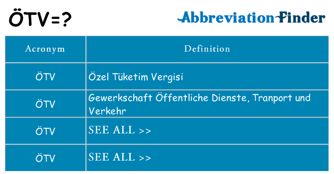 What does otv stand for