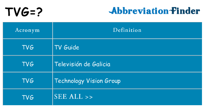 What does tvg stand for