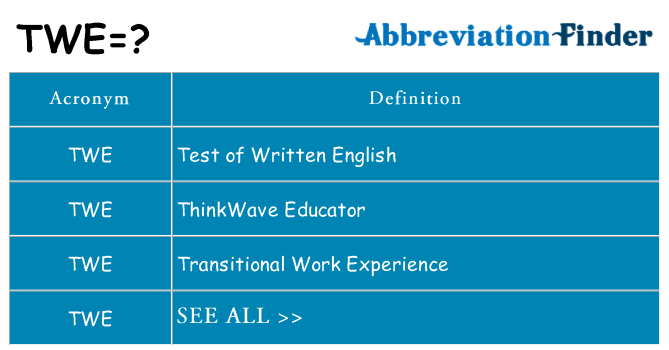 What does twe stand for