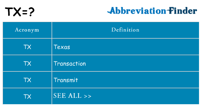 What does tx stand for