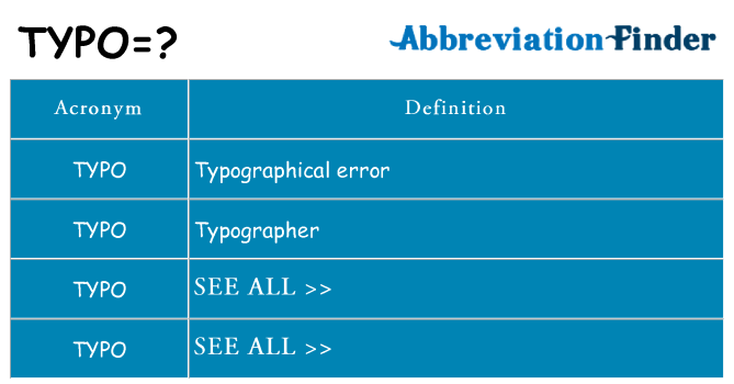 What does typo stand for