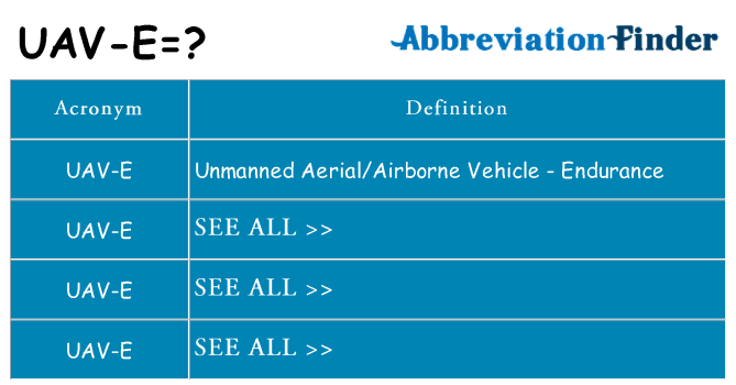 What does uav-e stand for