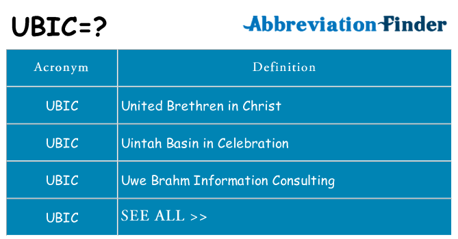 What does ubic stand for