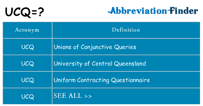 What does ucq stand for