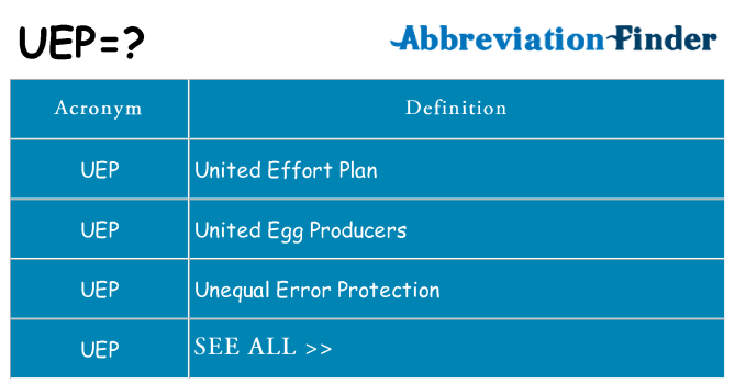What does uep stand for