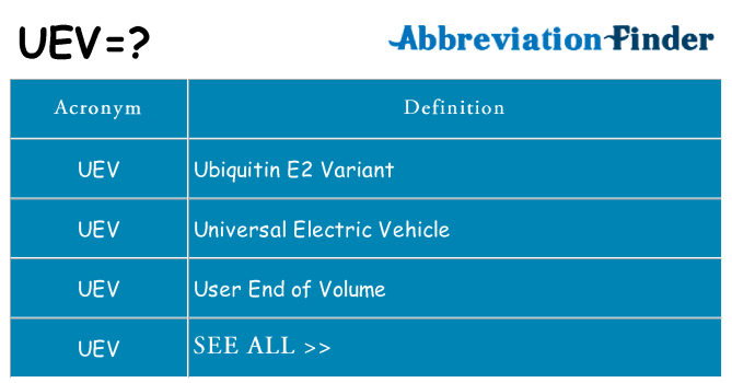 What does uev stand for
