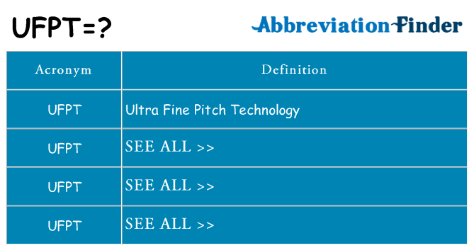 What does ufpt stand for