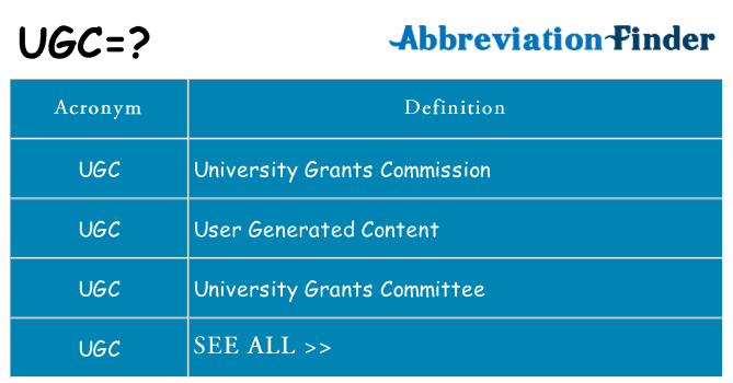 What does ugc stand for