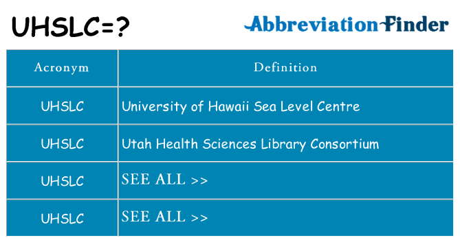 What does uhslc stand for