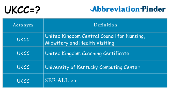 What does ukcc stand for