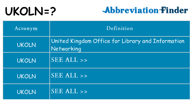 What does ukoln stand for