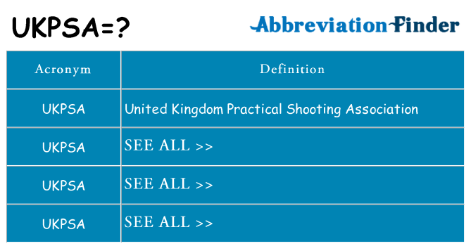 What does ukpsa stand for