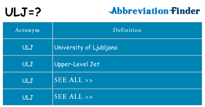 What does ulj stand for