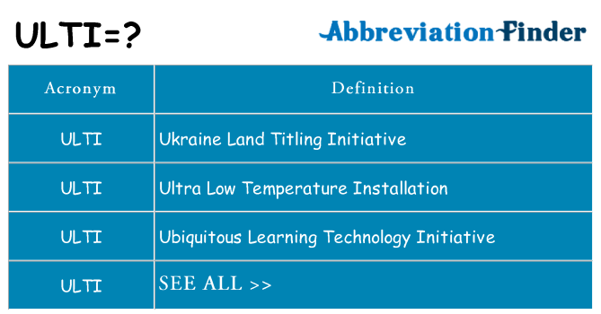 What does ulti stand for
