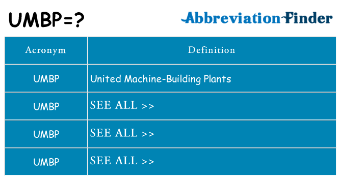 What does umbp stand for