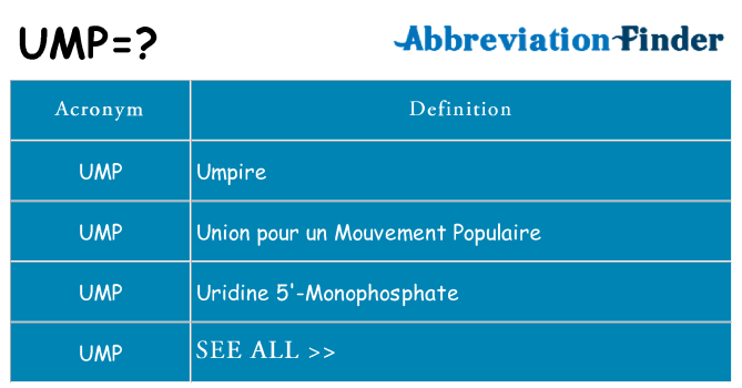 What does ump stand for