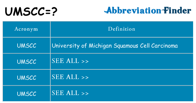 What does umscc stand for