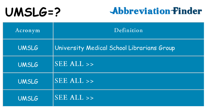 What does umslg stand for