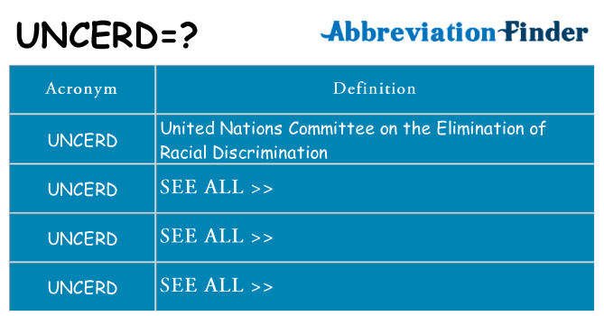 What does uncerd stand for