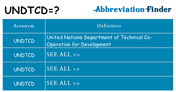 What does undtcd stand for