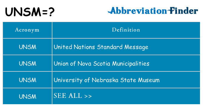 What does unsm stand for