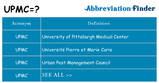 What does upmc stand for