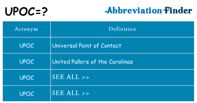 What does upoc stand for