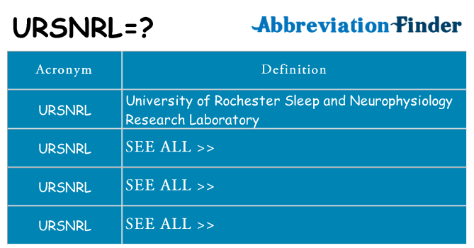 What does ursnrl stand for
