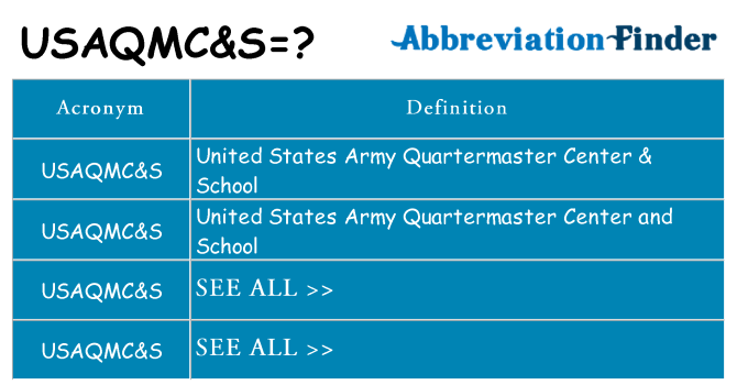 What does usaqmcs stand for