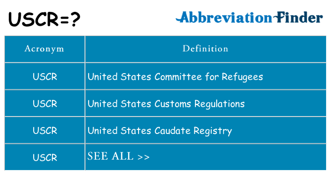 What does uscr stand for