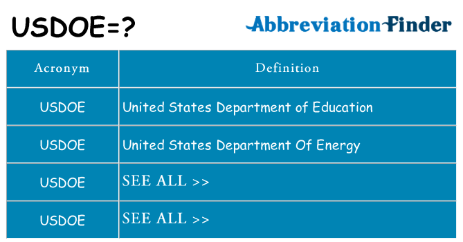 What does usdoe stand for