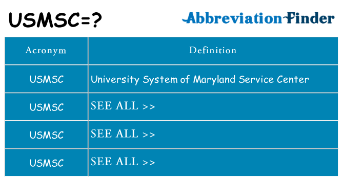 What does usmsc stand for