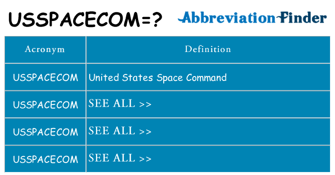 What does usspacecom stand for