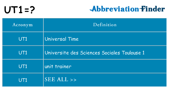 What does ut1 stand for