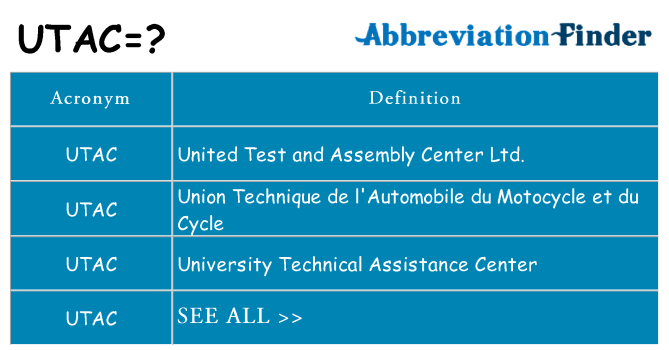 What does utac stand for