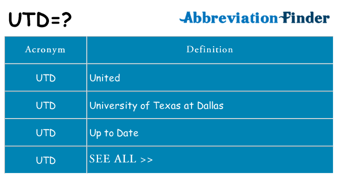 What does utd stand for