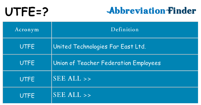 What does utfe stand for
