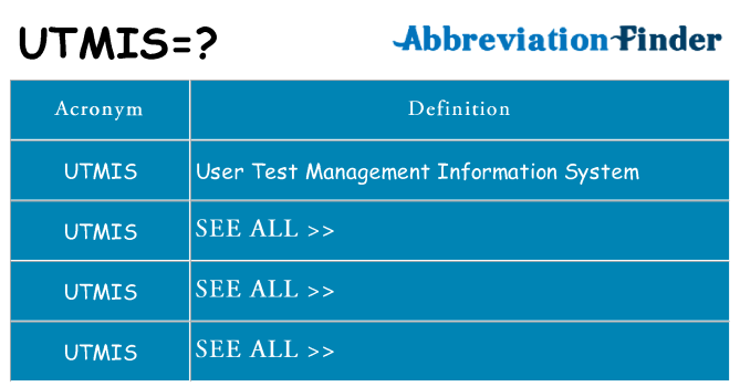 What does utmis stand for