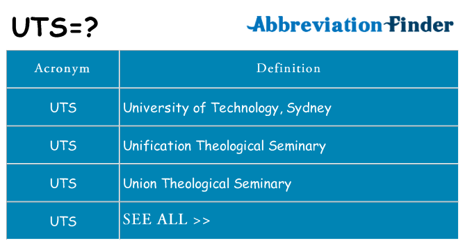 What does uts stand for