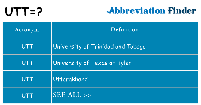 What does utt stand for