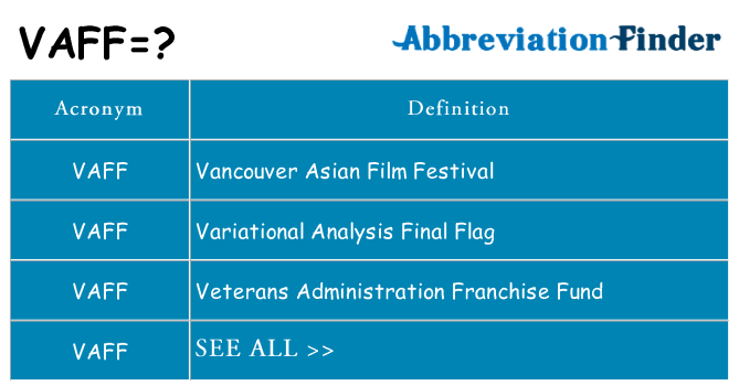 What does vaff stand for
