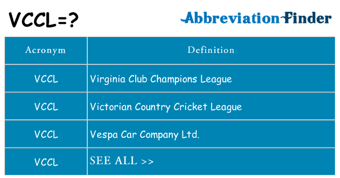 What does vccl stand for
