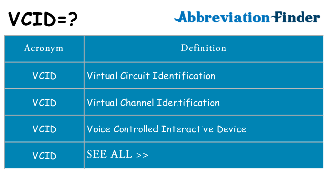 What does vcid stand for