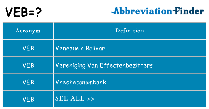 What does veb stand for