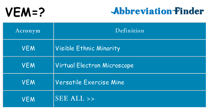 What does vem stand for